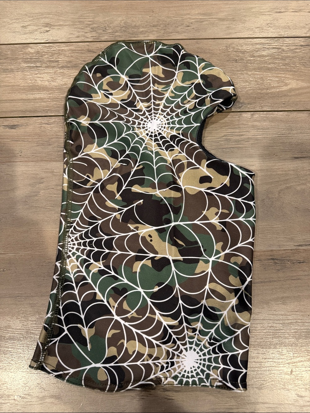 Sheisty Camo Spiderweb Hooded Balaclava - Green/Brown Lightweight